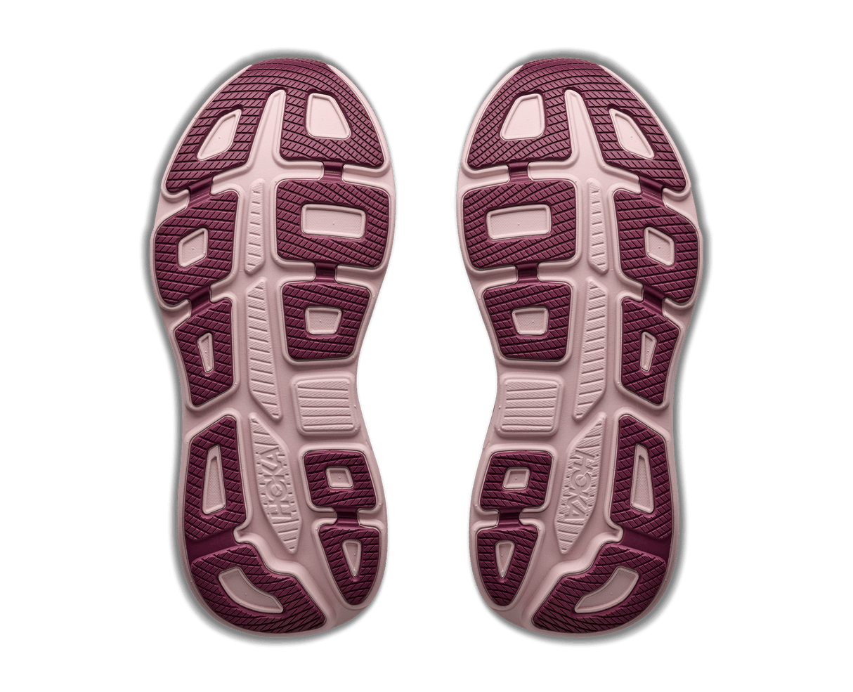 HOKA Women Bondi 9 Wide - White / Pink Opal