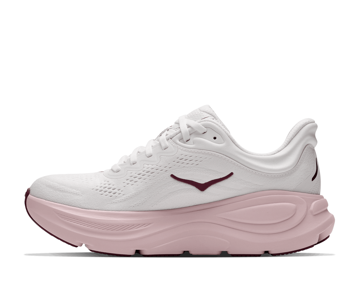 HOKA Women Bondi 9 Wide - White / Pink Opal