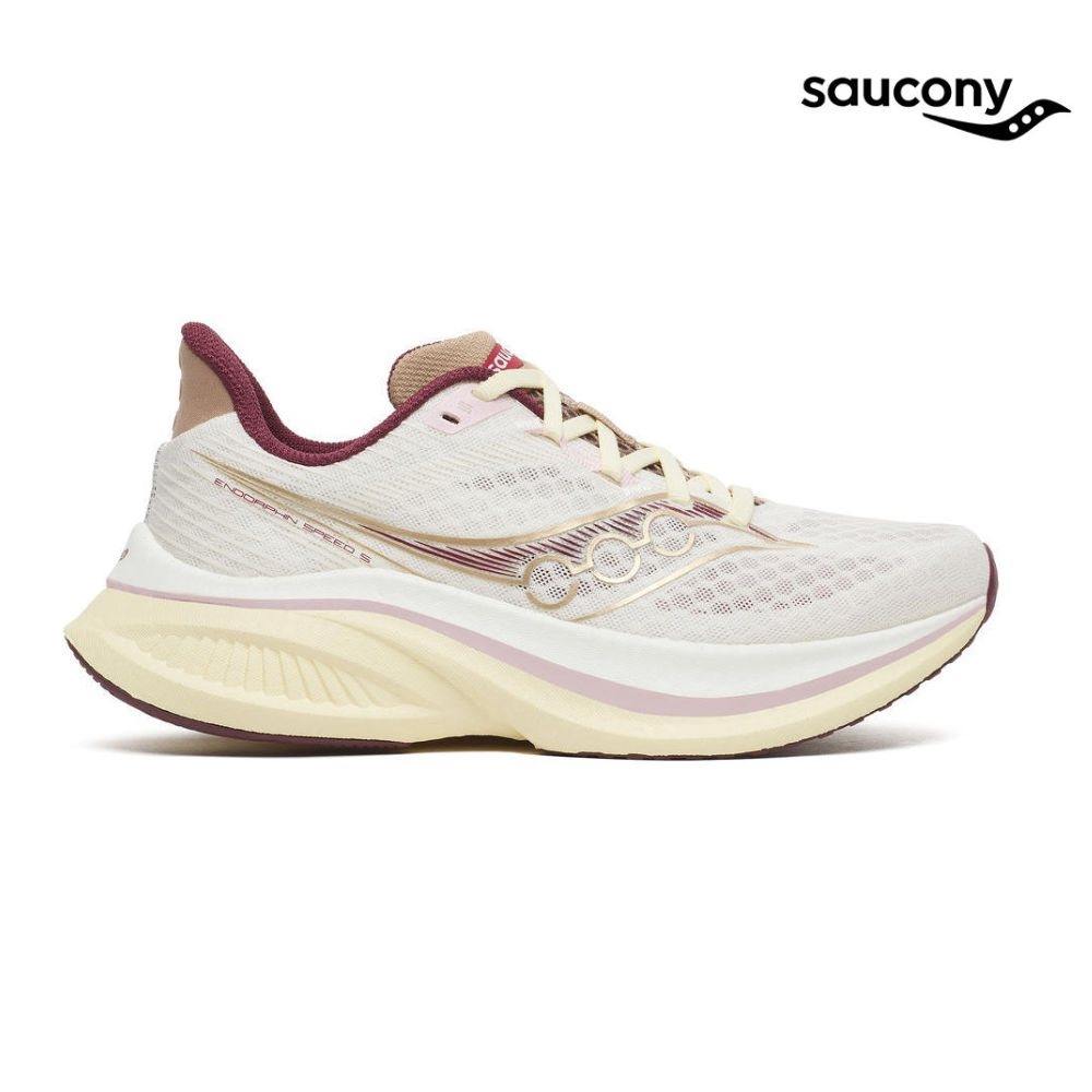 Buy Saucony Women Endorphin Speed 5 - Ivory / Maroon for running in Singapore - Running Lab SG