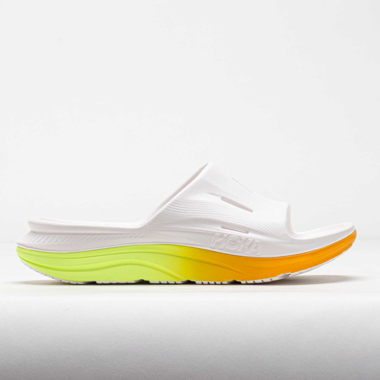 HOKA Unisex Ora Recovery Slide 3 - White / Neon Yuzu