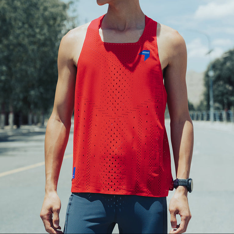 Nedao Men QiFlow Racing Singlet 5.0 - Velocity Red