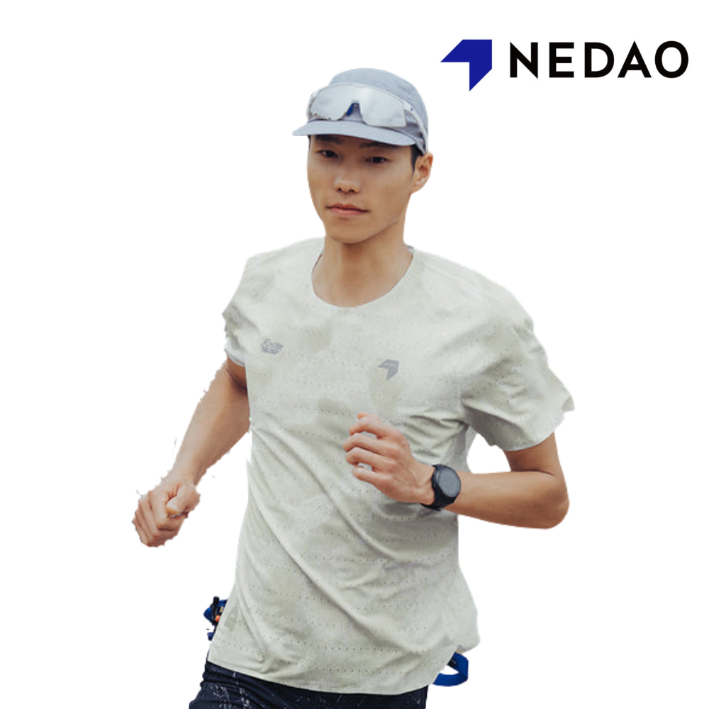 Nedao Men QiFlow Running T-Shirt Rockyroad - Cloudwhite
