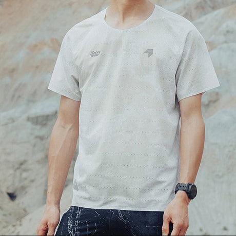 Nedao Men QiFlow Running T-Shirt Rockyroad - Cloudwhite
