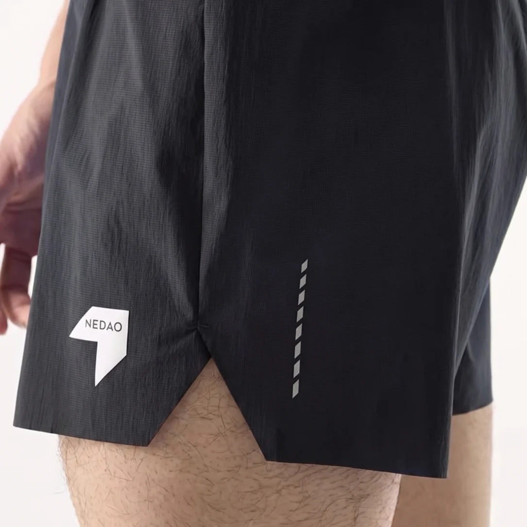 Nedao Men PowerPouch Lite Running Shorts 4" - Black