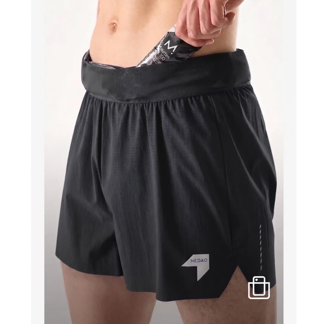 Nedao Men PowerPouch Lite Running Shorts 4" - Black