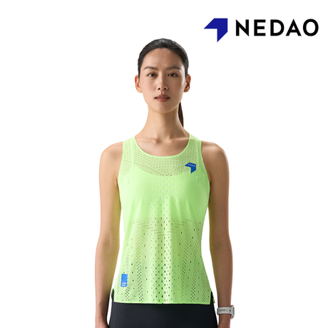 Buy Nedao Women QiFlow Racing Singlet 5.0 - Aurora Green for running in Singapore - Running Lab SG