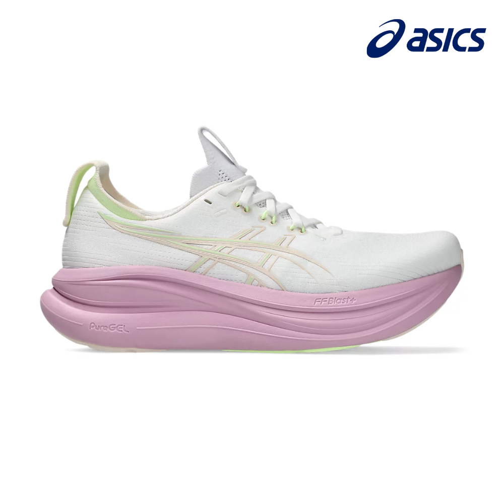 Buy ASICS Women Gel-Nimbus 28 Wide - White / Hazy Lilac for running in Singapore - Running Lab SG