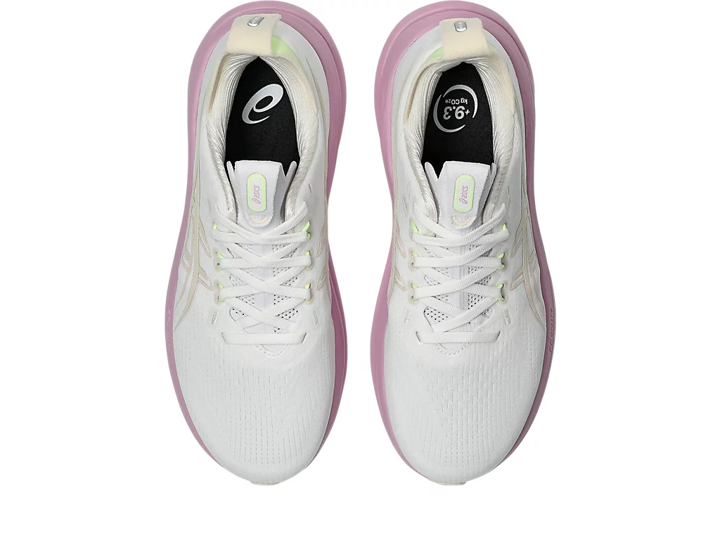 Buy ASICS Women Gel-Nimbus 28 Wide - White / Hazy Lilac for running in Singapore - Running Lab SG