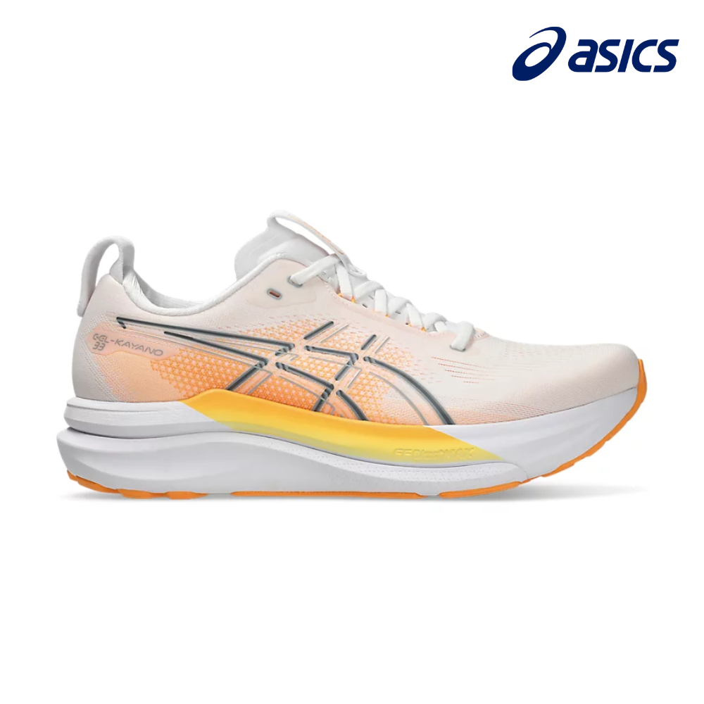Buy ASICS Men Gel-Kayano 33 - White / Stadium Orange for running in Singapore - Running Lab SG
