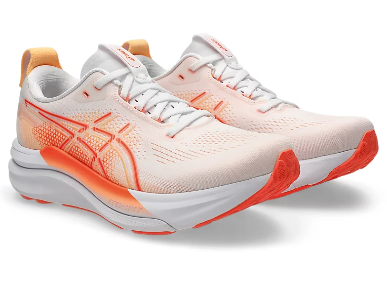 Buy ASICS Women Gel-Kayano 33 - White / Vivid Coral for running in Singapore - Running Lab SG
