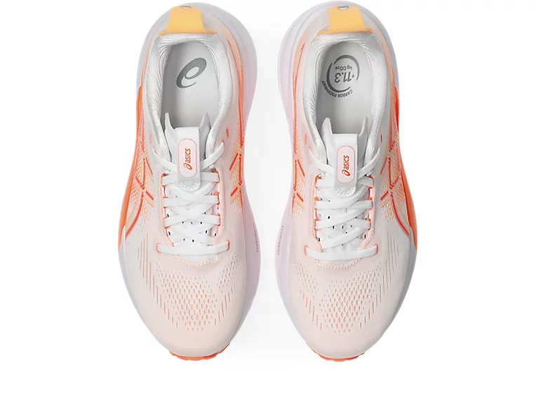 Buy ASICS Women Gel-Kayano 33 - White / Vivid Coral for running in Singapore - Running Lab SG