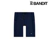 Buy Bandit Men Striped Cadence Half Tights - Black / Bauhaus Blue for running in Singapore - Running Lab SG