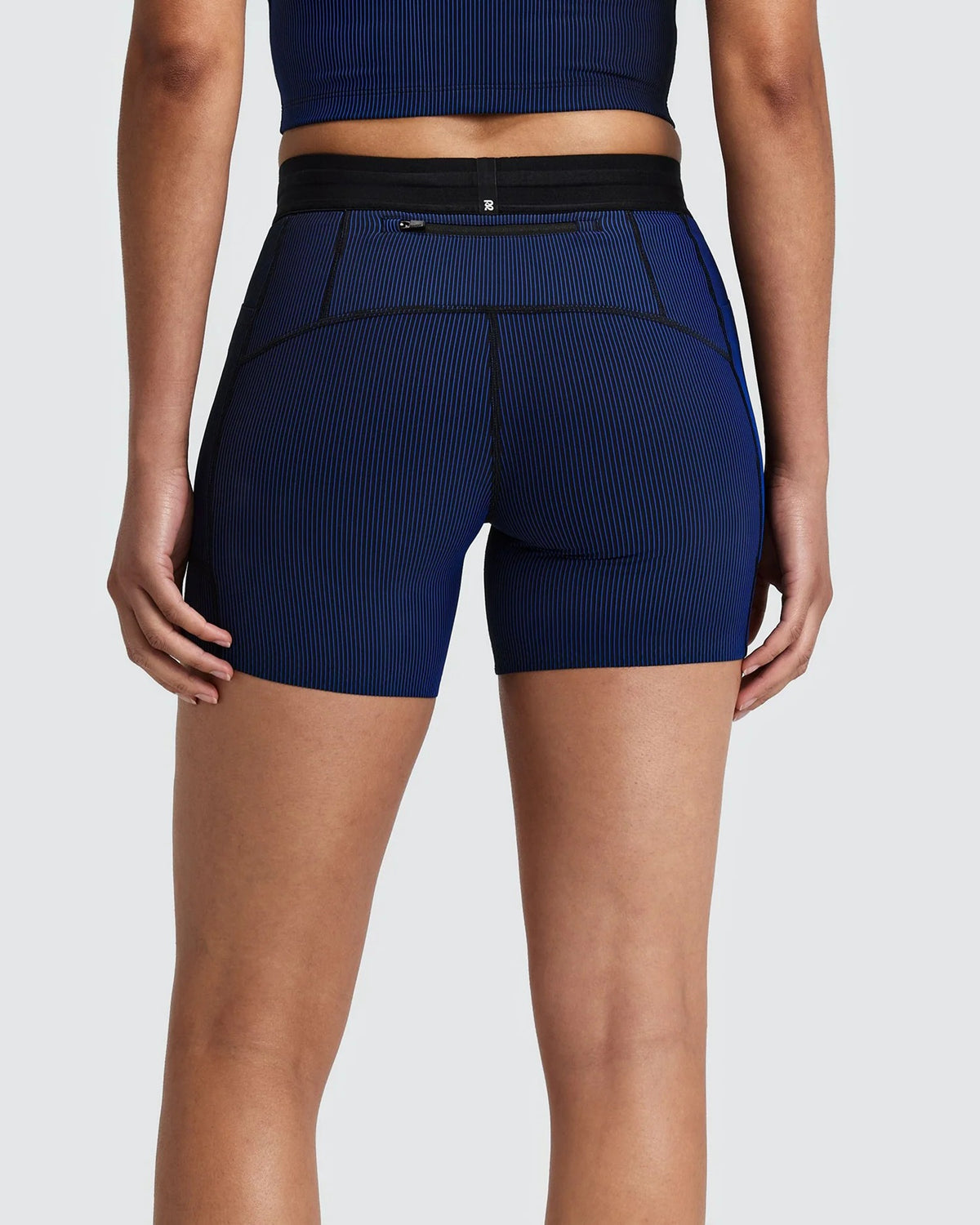 Buy Bandit Women Striped Cadence 5" Compression Shorts - Black / Bauhaus Blue for running in Singapore - Running Lab SG