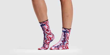 Bandit Unisex Lite Run Quarter Sock (2 Pack) - Melted Stripe Gradient