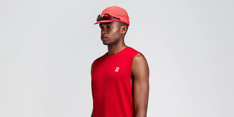 Bandit Unisex Nylon Run Hat With Sunglasses Holder - Oxide Red / Signal Red