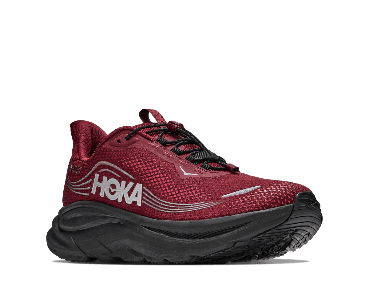 HOKA Men Clifton 11 GTX Wide - Varsity Burgundy / Carbon Black