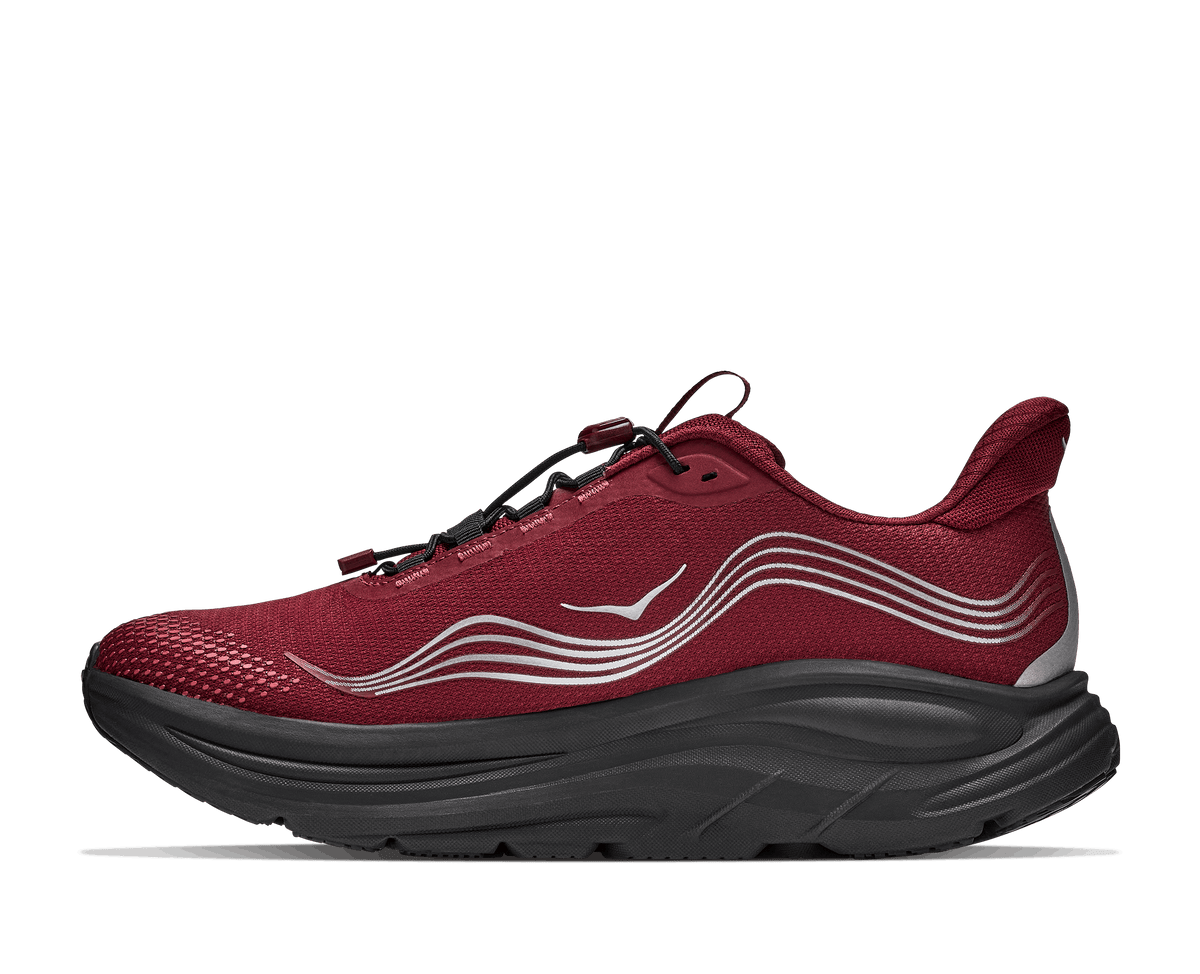 HOKA Men Clifton 11 GTX Wide - Varsity Burgundy / Carbon Black