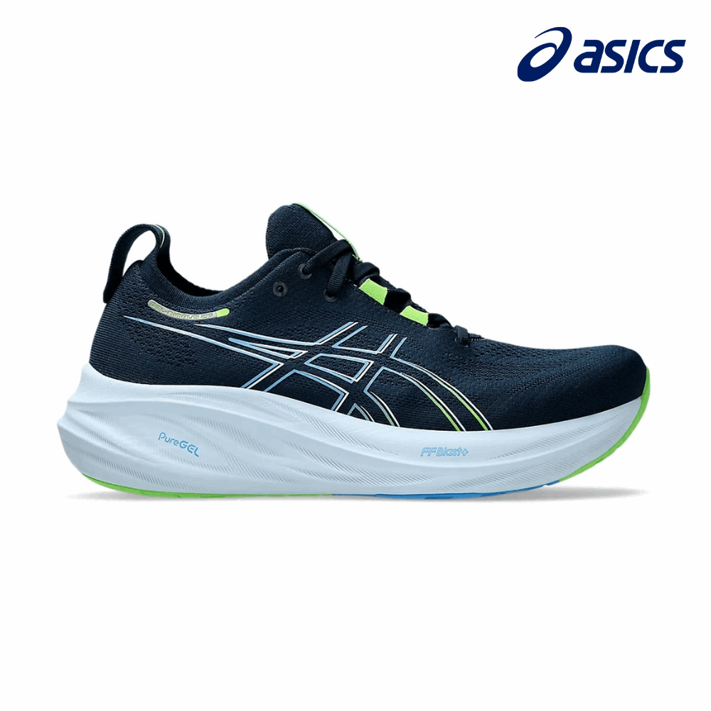 ASICS Men Gel Nimbus 26 2E French Blue Electric Lime Running Lab Singapore