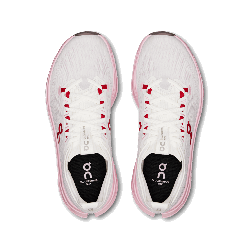 On Women Cloudsurfer Max - Ivory / Peony – Running Lab Singapore