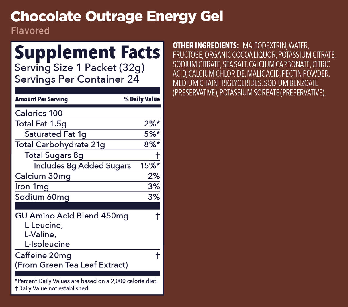 (6 Packs) GU Energy Gel - Chocolate Outrage - Expiry Date: Dec 2026 / Feb 2027