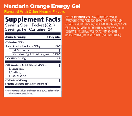 (6 Packs) GU Energy Gel - Mandarin Orange - Expiry Date: Nov 2026