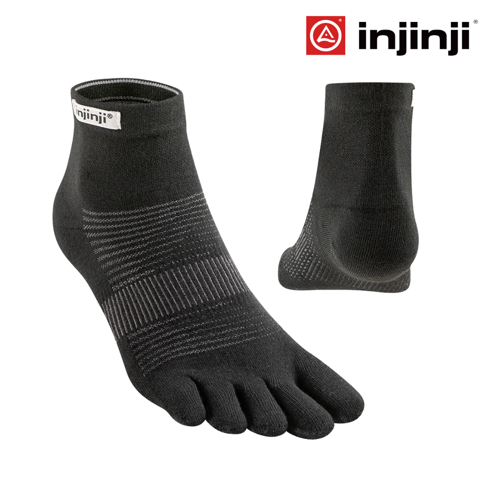 Injinji Run Original Weight Mini Crew Coolmax Black