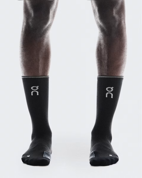 On Unisex Performance Run Sock High - Black / Eclipse