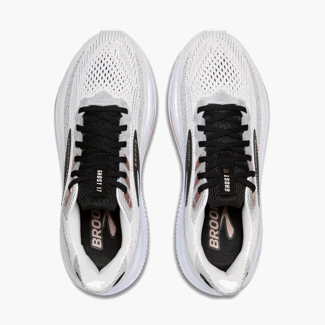 Buy Brooks Women Ghost 17 Wide - White / Black / Rose Gold for running in Singapore - Running Lab SG