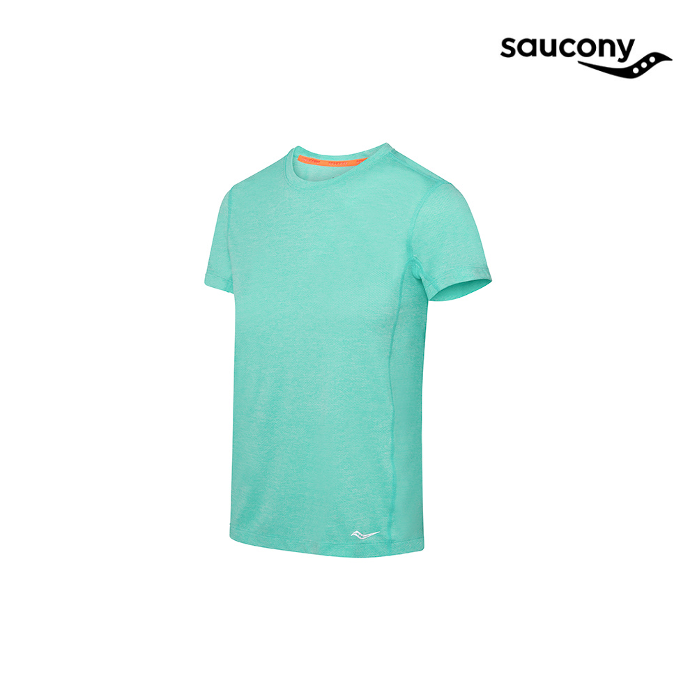 Saucony Women Stopwatch Short Sleeve T-Shirt - Cool Mint Heather