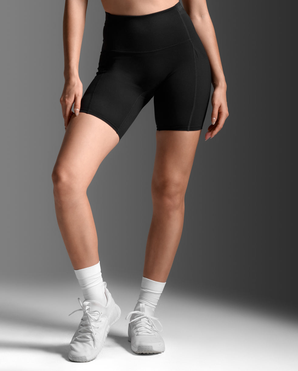 Buy 2XU Women Form Stash Hi-Rise Bike Shorts - Black / Black for running in Singapore - Running Lab SG