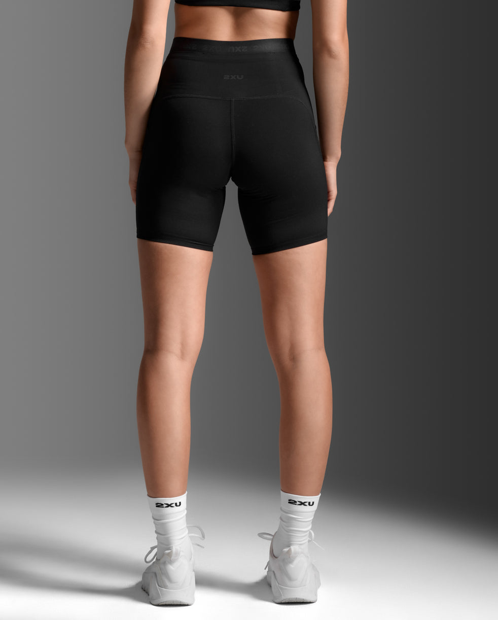 Buy 2XU Women Form Stash Hi-Rise Bike Shorts - Black / Black for running in Singapore - Running Lab SG