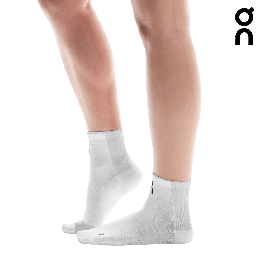 Running Lab Socks On Unisex Performance Run Sock Mid - White / Glacier – Running Lab ...
