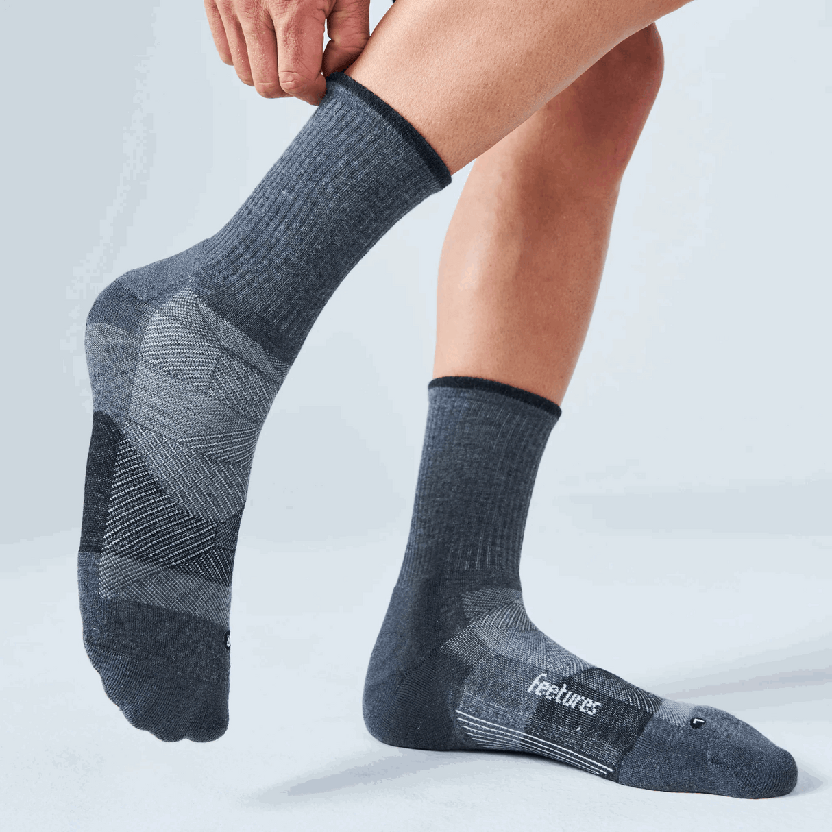 Buy Feetures Trail Max Cushion Mini Crew - Gray for running in Singapore - Running Lab SG