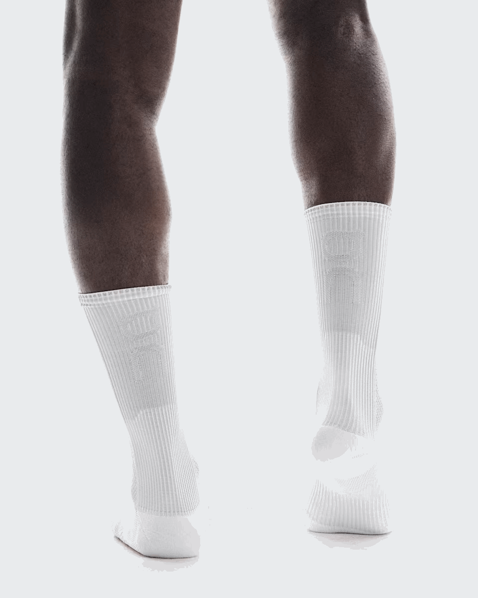 On Unisex Performance Run Sock High - White / Glacier
