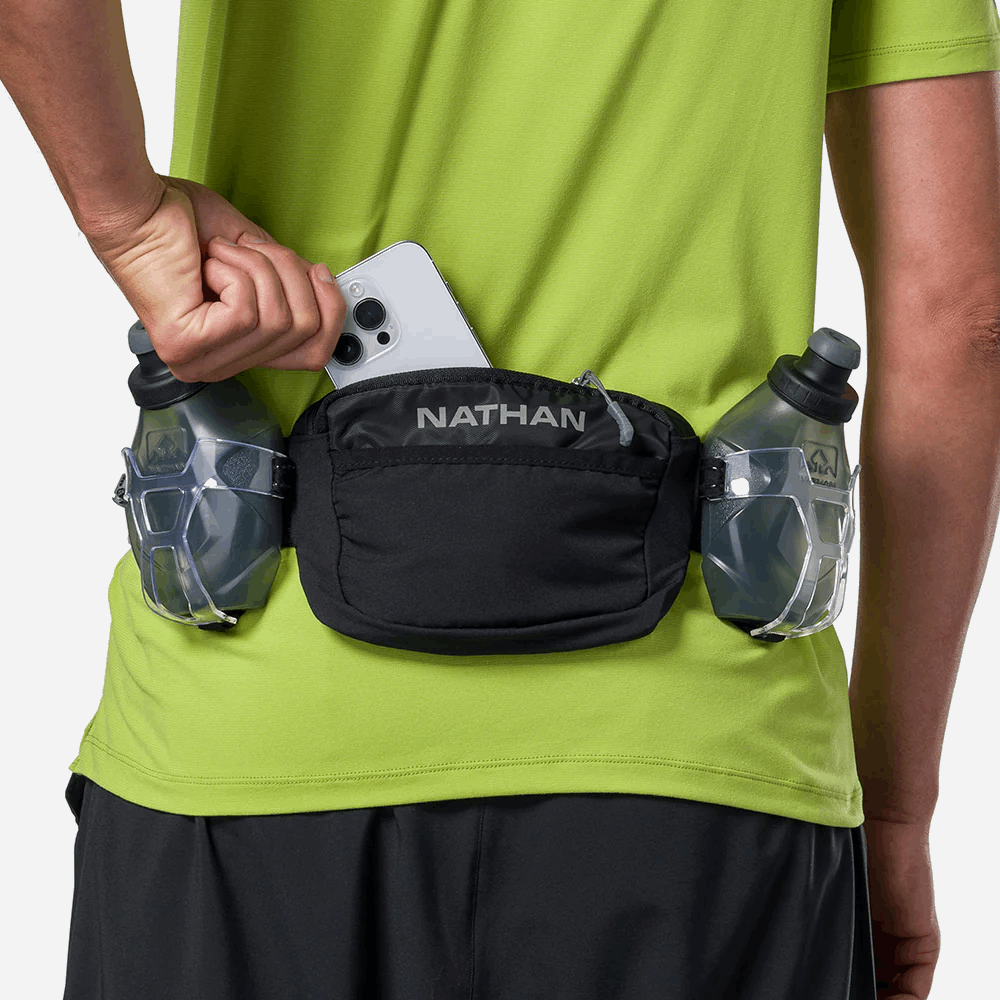 Nathan Sports Trail Mix Plus 3.0 Hydration Belt - Black / Reflective Silver