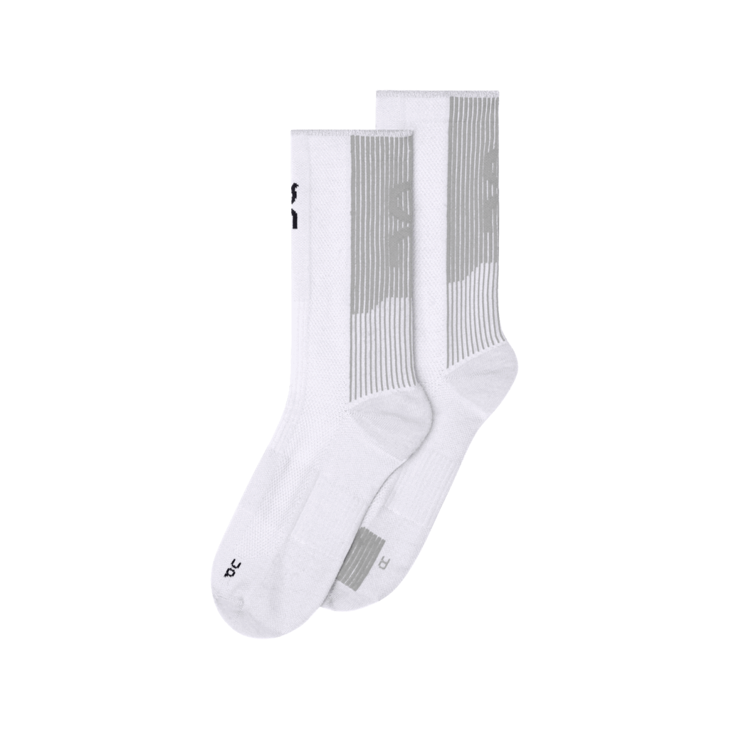 On Unisex Performance Run Sock High - White / Glacier