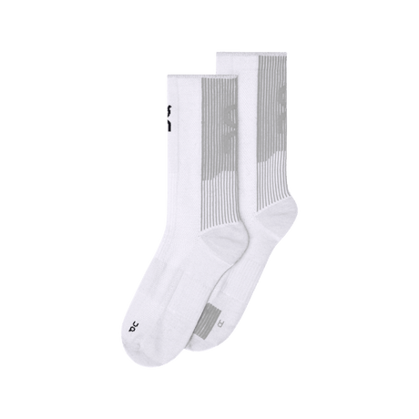 On Unisex Performance Run Sock High - White / Glacier