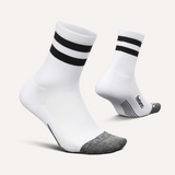 Feetures Active Elite Light Cushion Mini Crew - White High Top Stripe