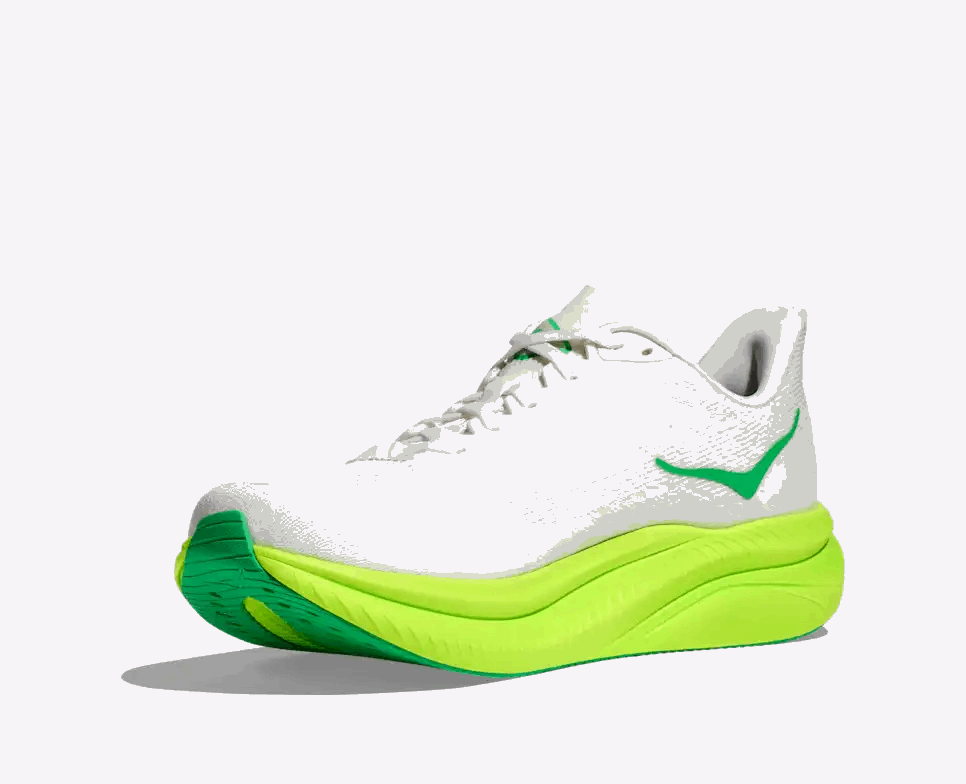 Buy HOKA Men Mach 6 - White / Neon Lime for running in Singapore - Running Lab SG