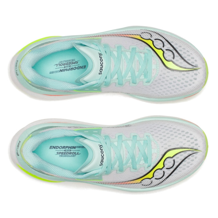 Saucony Women Endorphin Azura - White / Splash – Running Lab Singapore