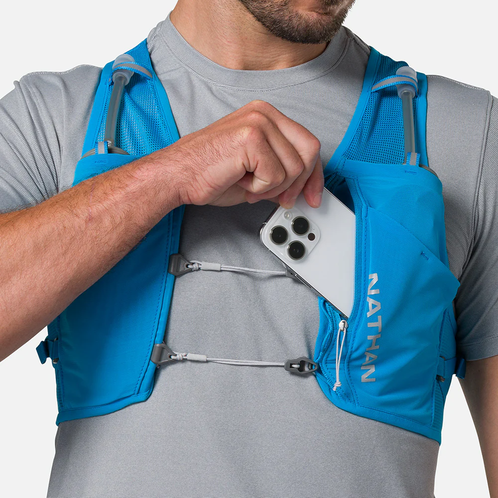 Nathan Sports Pinnacle Breeze 4L Hydration Race Vest - Electric Blue / Reflective Silver