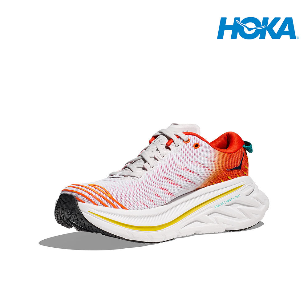 HOKA Men Bondi X - Blanc De Blanc / Flame – Running Lab Singapore