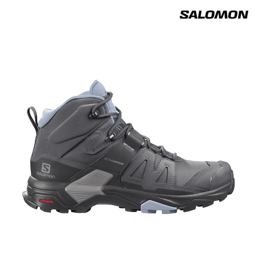 Salomon Women X Ultra 4 Mid Gore Tex Magnet Black Zen Blue Running Lab Singapore